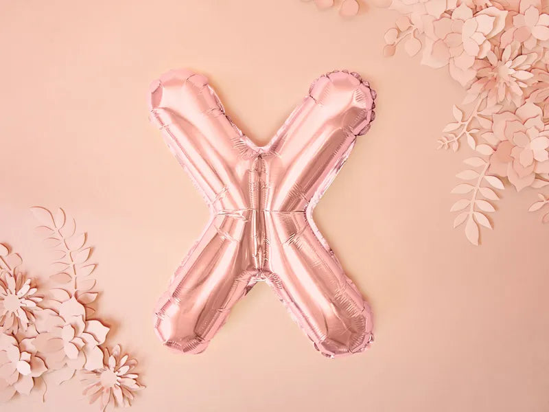 Letter Ballon X Rose Goud - 35 cm