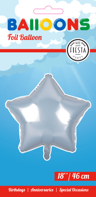 Ster Wit Helium Ballon - 46 cm