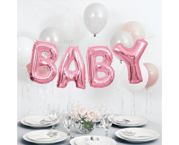 Baby Letter Ballonnen Roze 36 cm