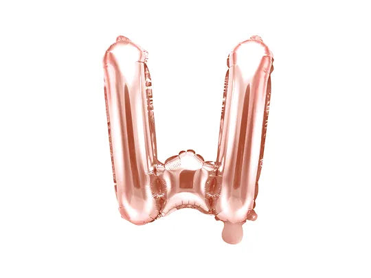 Letter Ballon W Rose Goud - 35 cm
