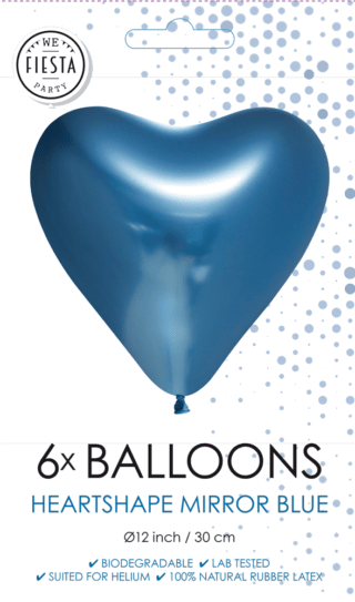 Blauwe Hartjes Ballonnen - 6 stuks - 30 cm