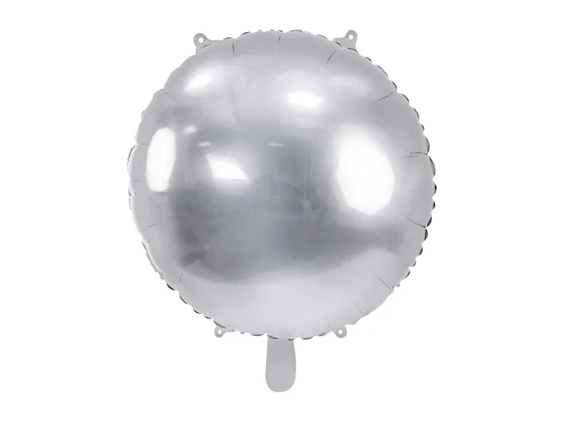 Helium Ballon Rond Zilver 45 cm