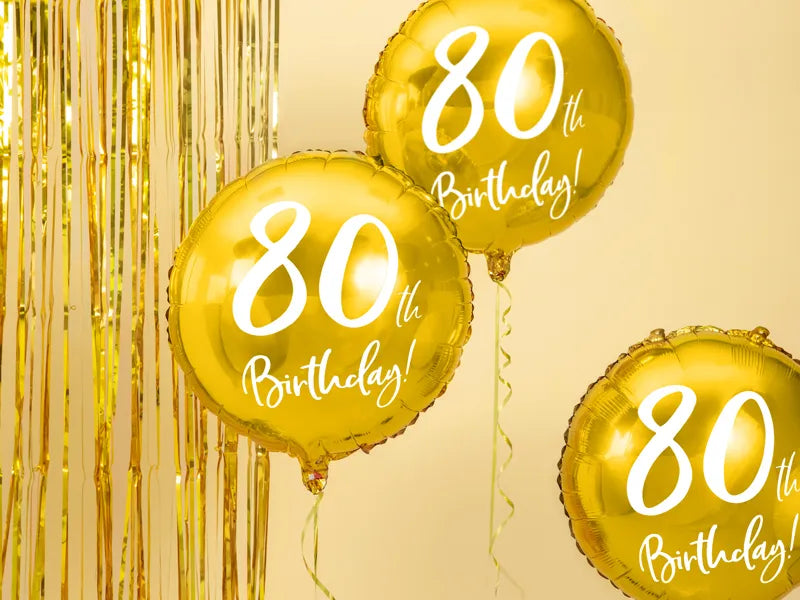 80th Birthday Helium Ballon Goud 45 cm