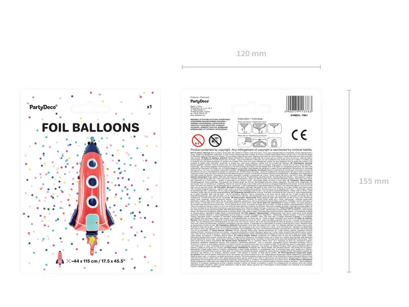 Raket Helium Ballon - 115 cm