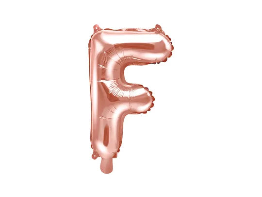 Letter Ballon F Rose Goud - 35 cm