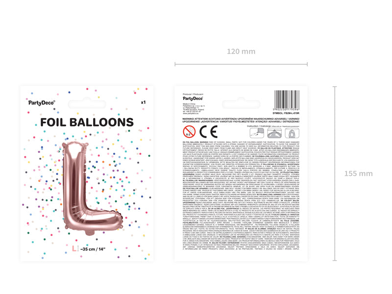 Letter Ballon L Rose Goud - 35 cm