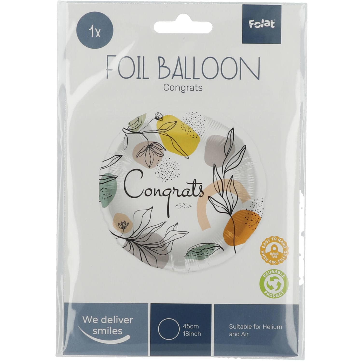 Congrats Helium Ballon Line Art - 45 cm