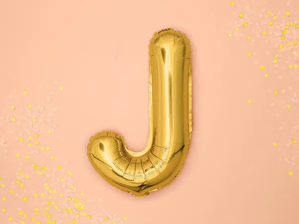 Letter Ballon J Goud - 35 cm