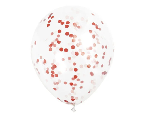 Rode Confetti Ballonnen - 6 stuks - 30,5 cm