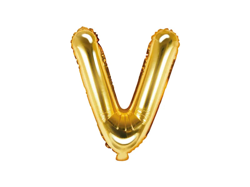 Letter Ballon V Goud - 35 cm