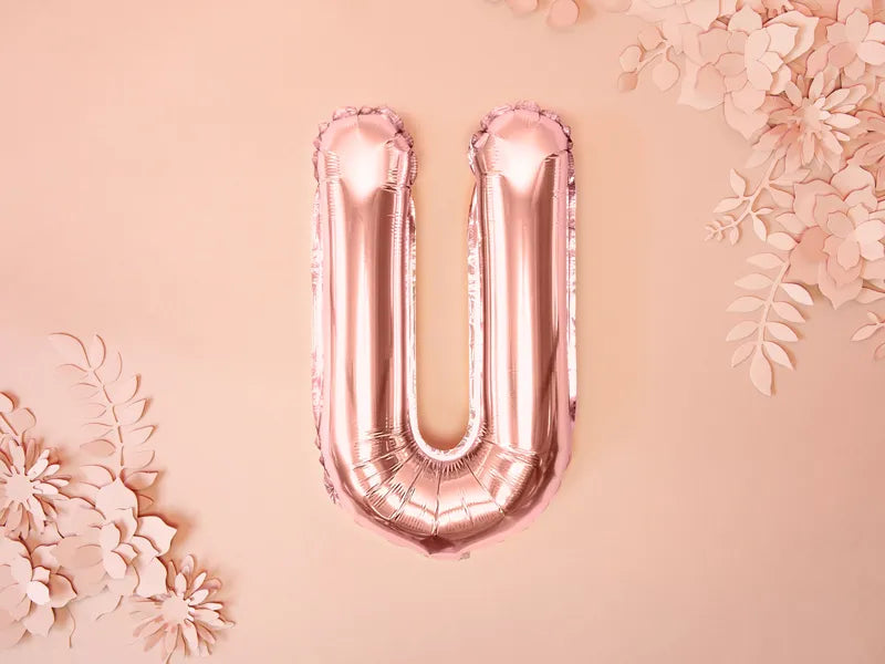 Letter Ballon U Rose Goud - 35 cm