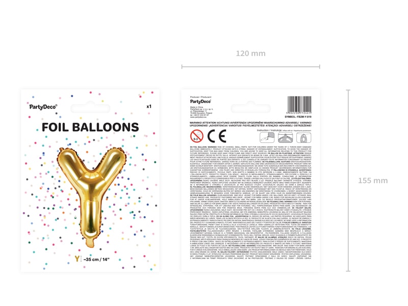 Letter Ballon Y Goud - 35 cm