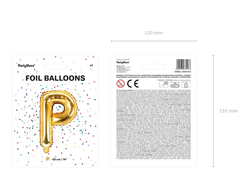 Letter Ballon P Goud - 35 cm