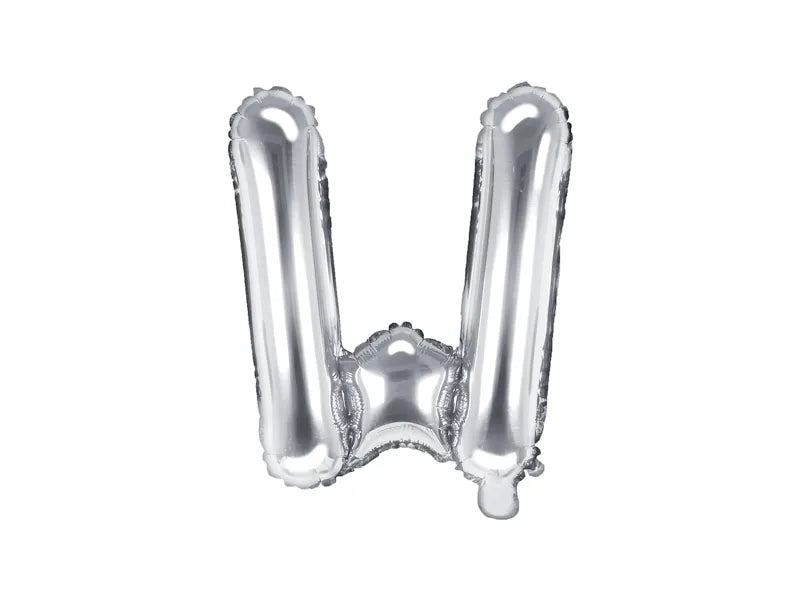 Letter Ballon W Zilver - 35 cm
