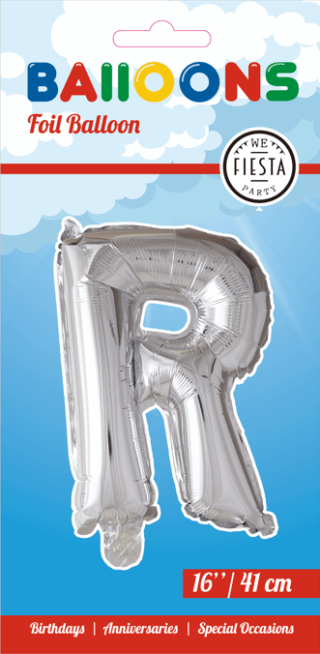 Letter Ballon R - Zilver - 41 cm