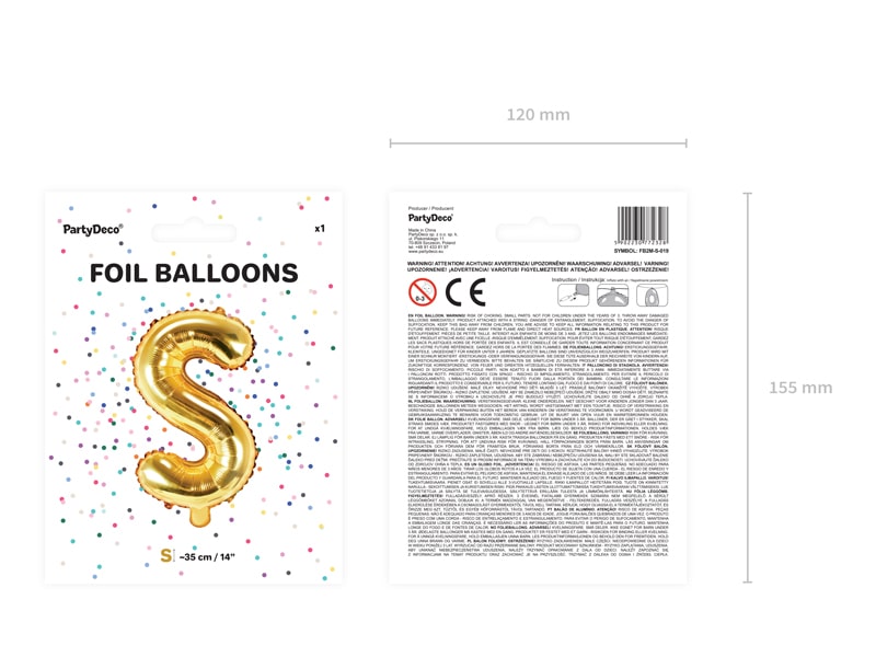 Letter Ballon S Goud - 35 cm