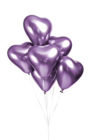 Paarse Hartjes Ballonnen - 6 stuks - 30 cm