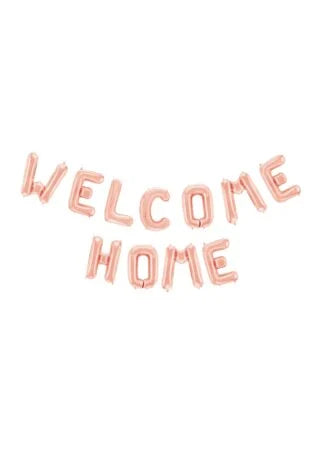 Welcome Home Letter Ballonnen Rose Goud 41 cm