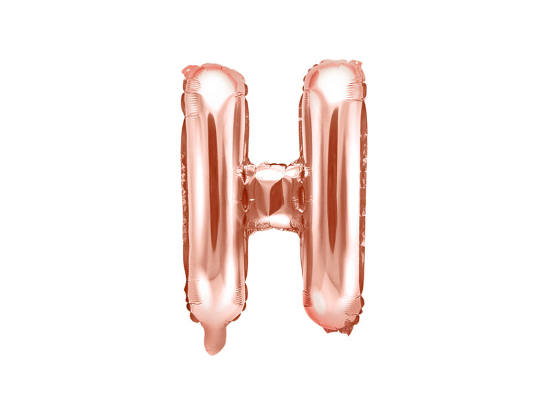 Letter Ballon H Rose Goud - 35 cm