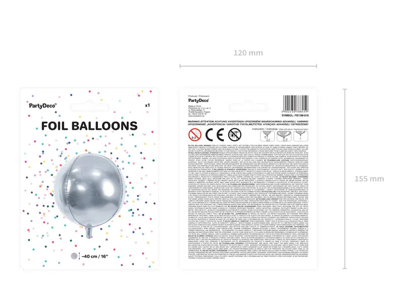 Ronde Helium Ballon Zilver 40 cm