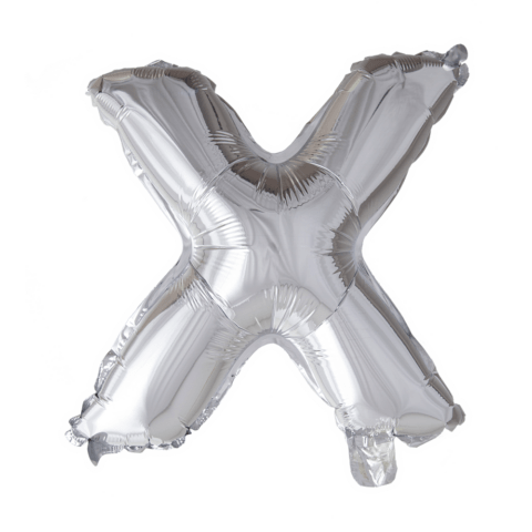 Letter Ballon X Zilver 102 cm