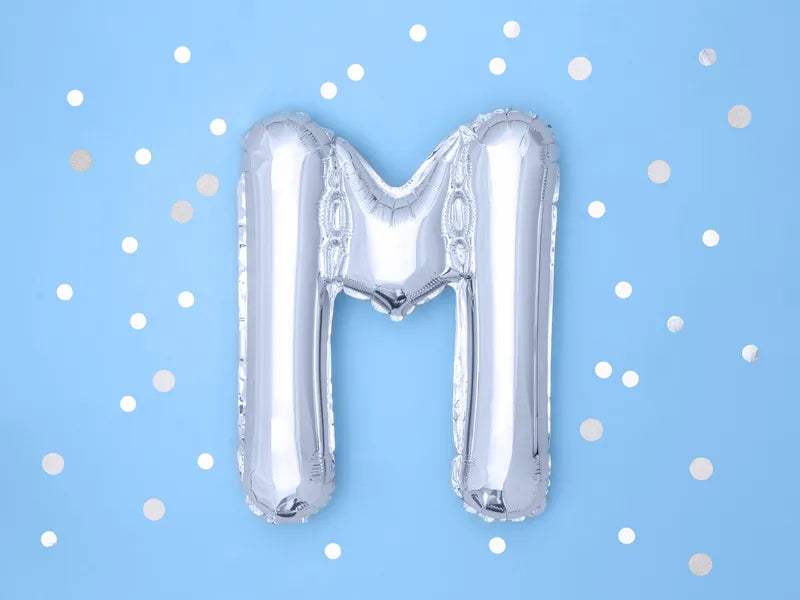 Letter Ballon M Zilver - 35 cm