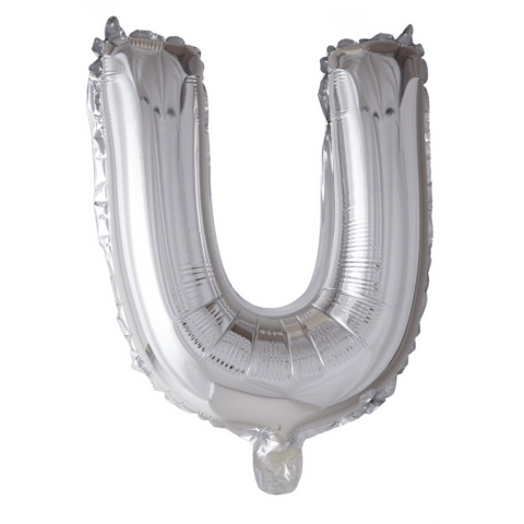 Letter Ballon U Zilver 102 cm