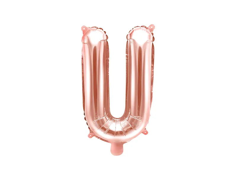 Letter Ballon U Rose Goud - 35 cm