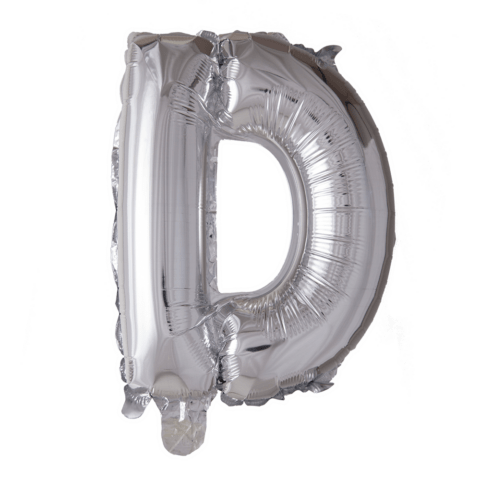 Letter Ballon D - Zilver - 41 cm