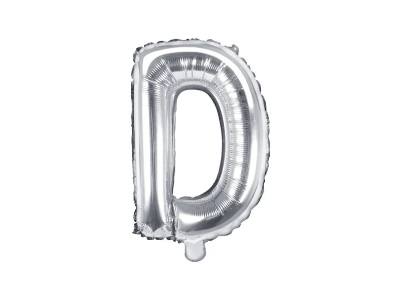 Letter Ballon D Zilver - 35 cm