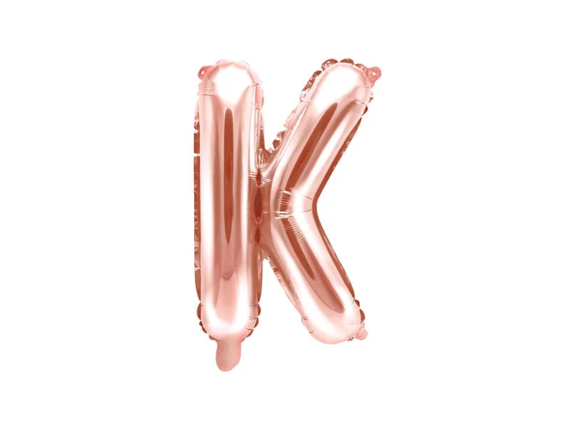 Letter Ballon K Rose Goud - 35 cm