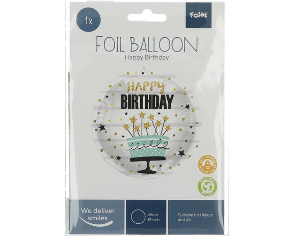 Helium Ballon Verjaardagstaart Sterren - 45 cm