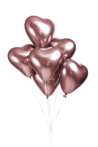 Rose Gouden Hartjes Ballonnen - 6 stuks - 30 cm