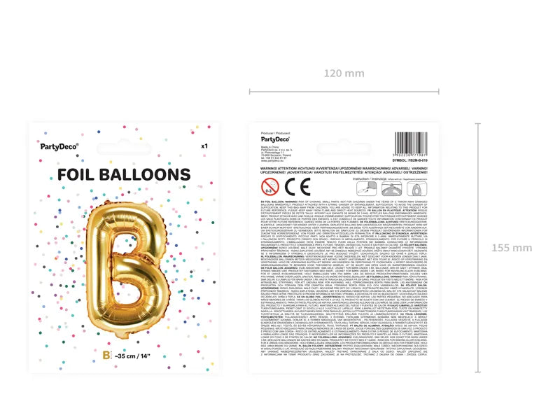 Letter Ballon B Goud - 35 cm