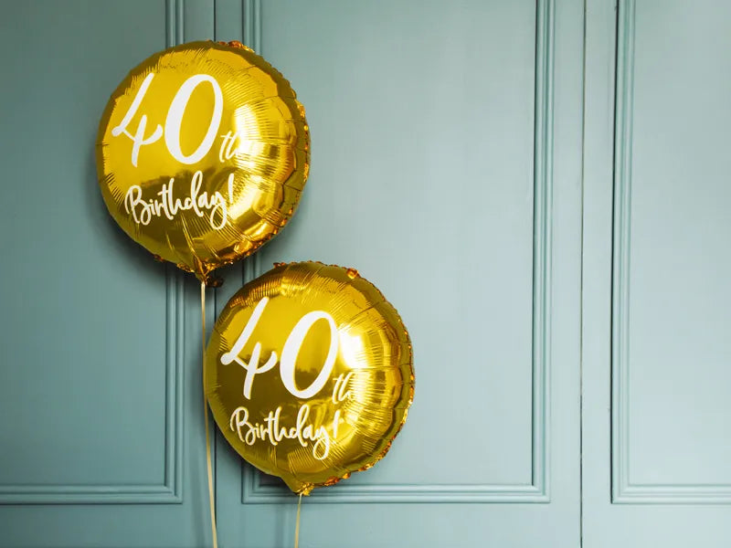 40th Birthday Helium Ballon Goud 45 cm
