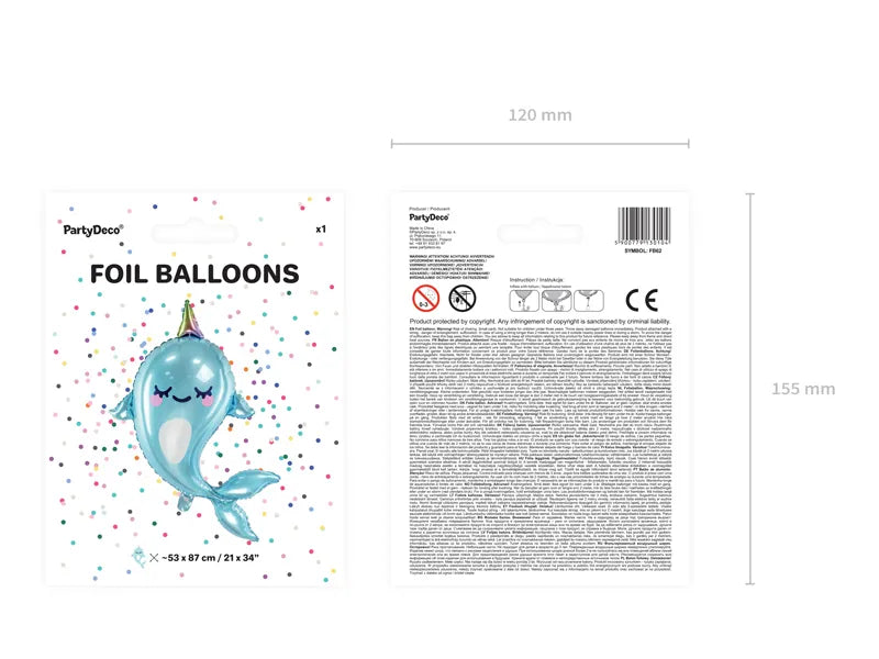 Narwal Helium Ballon 87 cm