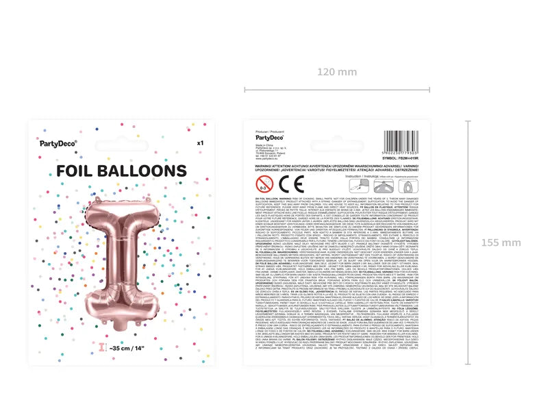 Letter Ballon I Rose Goud - 35 cm