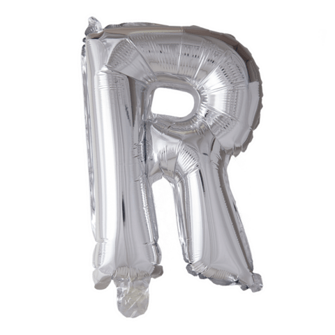 Letter Ballon R - Zilver - 41 cm