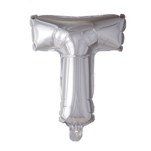 Letter Ballon T Zilver 102 cm