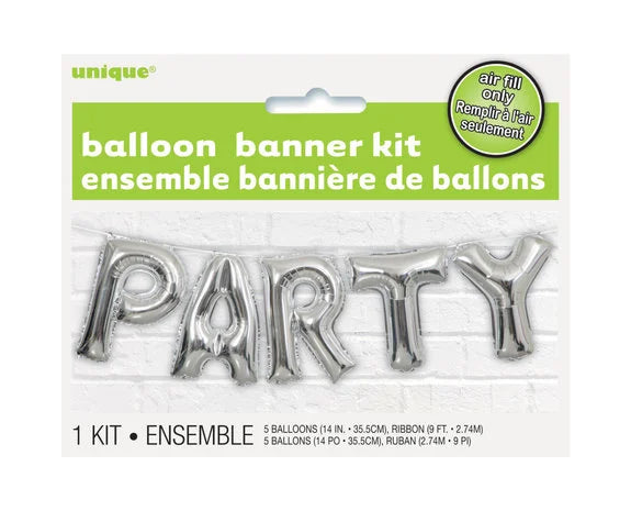 Party Letter Ballonnen Zilver 36 cm