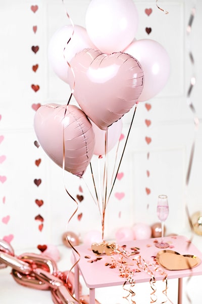 Hart Ballon Licht Roze 45 cm