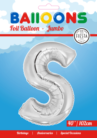 Letter Ballon S Zilver 102 cm
