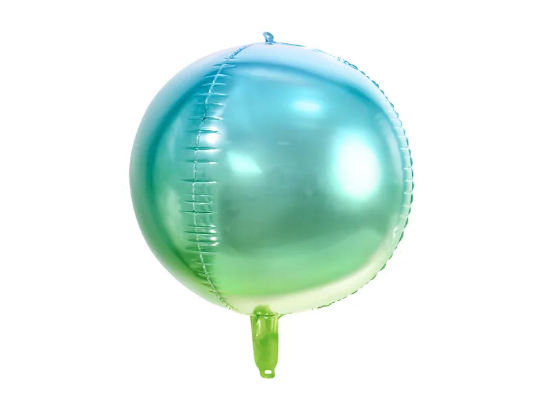Ronde Helium Ballon Blauw & Groen 35 cm