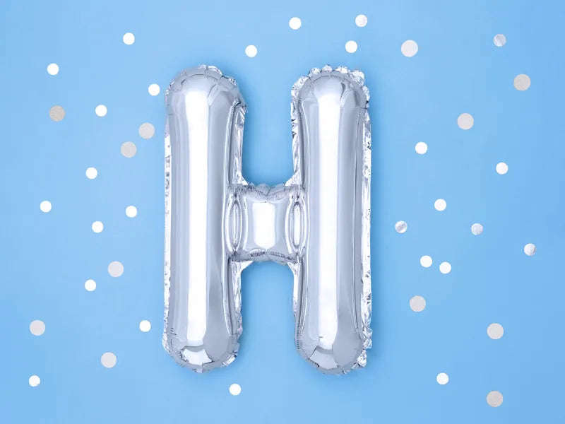 Letter Ballon H Zilver - 35 cm