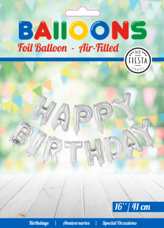 Happy Birthday Letter Ballonnen Zilver 41 cm