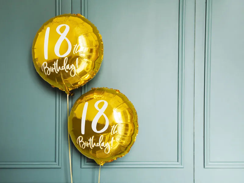 18th Birthday Helium Ballon Goud 45 cm