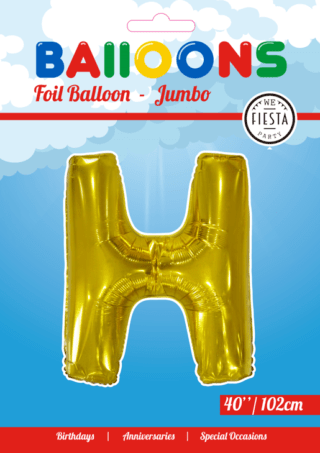 Letter Ballon H Goud 102 cm