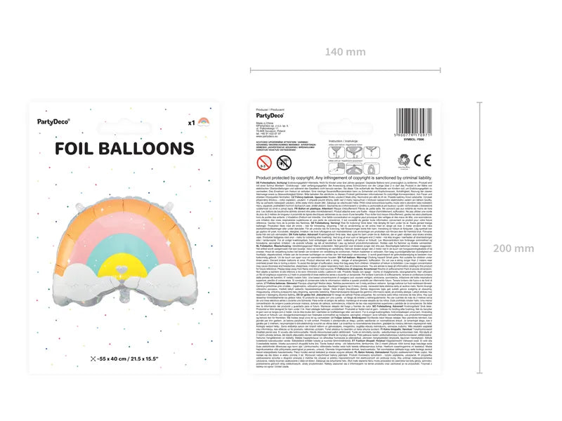 Regenboog Helium Ballon - 55 cm