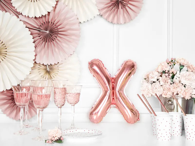 Letter Ballon X Rose Goud - 35 cm