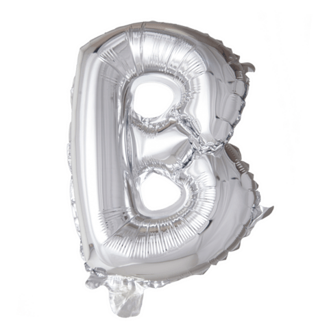 Letter Ballon B - Zilver - 41 cm